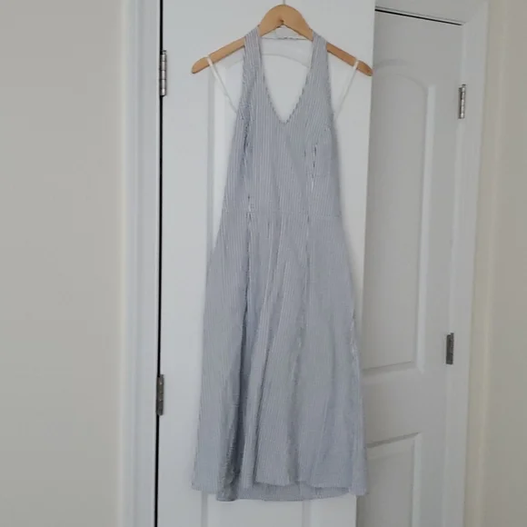 Seersucker Halter Dress - Picture 2 of 4